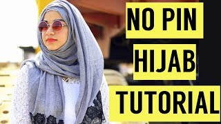 No Pin Hijab Tutorial  Super Easy  Ramsha Sultan [upl. by Ammej]