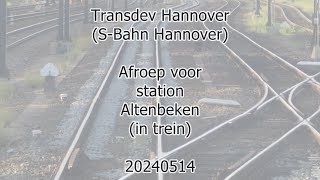 Transdev Hannover SBahn Hannover in train next stop Altenbeken 20240514 [upl. by Lomaj]