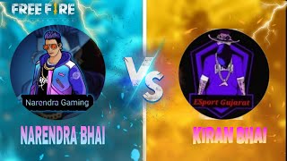 Narendrabhai VS Kiranbhai  Best 1 VS 1 Custom  Garena Free Fire  Narendra Gaming [upl. by Berte]