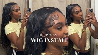 HOW TO  13x6 DEEP WAVE WIG  WIG INSTALL  USUCHBEAUTY [upl. by Airamas]