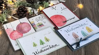 3 6 Sonntage Weihnachten Weihnachtskarten basteln wir malen Aquarellmotive [upl. by Talbert190]