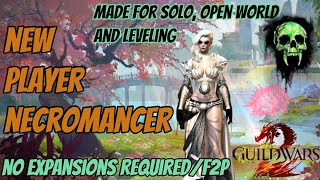 Ultimate Necromancer Solo amp Open World amp Leveling Build Guide  no expansion amp F2P  Guild Wars 2 [upl. by Atniuq479]