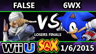 SX  LoF  False Sheik Vs 6WX Sonic SSB4 Losers Finals Smash 4 wii U [upl. by Ojadnama]