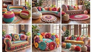 best crochet sofa cover design ideasbeautiful home decoration ideas [upl. by Skrap]