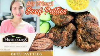 AIR FRYER BURGER PATTY HIGHLANDS ANGUS BEEF PATTIES [upl. by Koralie]