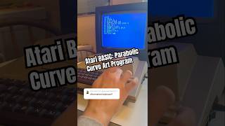 Atari BASIC programming Parabolic Curve Art Atari 400 with aftermarket mechanical cherry keyboard [upl. by Ailel592]