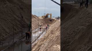 Drainage system excavator finishingwork automobile concretefinishing finishing construction [upl. by Cimbura]