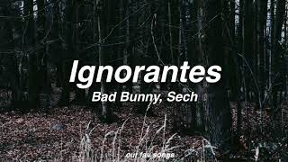 ignorantes bad bunny sech lyricsletra [upl. by Alarice]