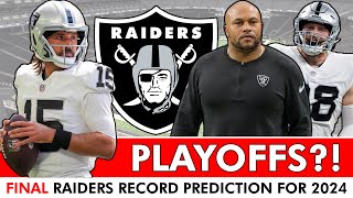 Raiders FINAL Record Prediction For 2024 Under Antonio Pierce [upl. by Noynek]