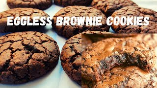 EGGLESS BROWNIE COOKIES  BROOKIES  ULTIMATE BROWNIE CRINKLE COOKIES  CHOCOLATE BROWNIE COOKIES [upl. by Anikes]