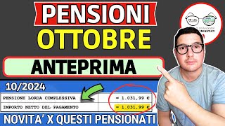 PENSIONI OTTOBRE ➡ ANTEPRIMA NOVITà CEDOLINO  IMPORTI EXTRA 730 BONUS DATE PAGAMENTI INVALIDITà [upl. by Kelci]