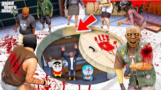 Franklin amp Shin chan Hide in Their Bunker to Escape From ‘ZOMBIE APOCALYPSE’￼ in GTA 5 in Telugu [upl. by Rasure624]