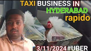 Rapido Cab Business In Hyderabad 3 NOVEMBER 2024 🚖 l Uber मे आया PARCEL📦 Delivery uber taxi vlog [upl. by Ahsrats]