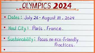 Basics Of Paris Olympic 2024 In Short  Paris Olympic 2024 [upl. by Trescha933]