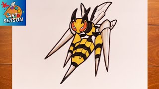 How to Draw Pokemon Mega Beedrill [upl. by Trebuh]