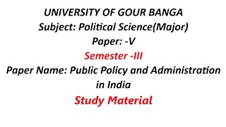 gour banga university ba 3rd semester Political ScienceMajor study material [upl. by Ytsrik]