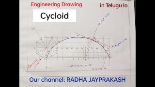 HOW TO DRAW CYCLOID IN ENGINEERING DRAWING IN TELUGU [upl. by Ekul803]