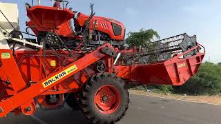 FIRST TIME IN FIELD KUBOTA MU 5502 4WD BALKAR B525 HARVESTER [upl. by Martell]