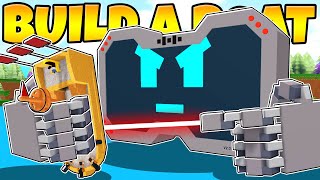 THIS WORKING BOSS MECH DESTROYS EVERYTHING WITH LASERS Roblox Build a Boat [upl. by Backer]