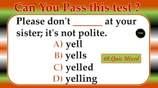 60 Mixed Tenses Test  Verbs in English Grammar  English Grammar Quiz  No1 Quality English [upl. by Aronoff950]