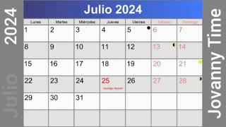 Calendario  Julio 2024 [upl. by Angeline613]