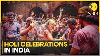 2024 Holi Celebrations Colourful Holi festivities across India  WION News [upl. by Mairb354]