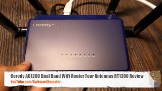 Coredy AC1200 Dual Band WiFi Router Four Antennas RT1200 Review [upl. by Lain]