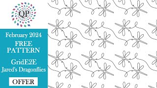 Free Quilting Pantograph for February 2024  Jareds Dragonflies [upl. by Dayir]