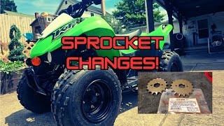 Kfx90 Sprocket changes kawasaki dragraces bikelife [upl. by Snodgrass]