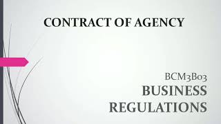 Contract of Agency  Part3  Subagent  Substituted Agent  Termination of Agency [upl. by Elrebmik]