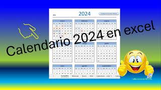 Descarga el Calendario 2024 en excel [upl. by Terrill911]