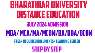 bharathiar university distance education 202425  distance education fees  learning center [upl. by Onateag]