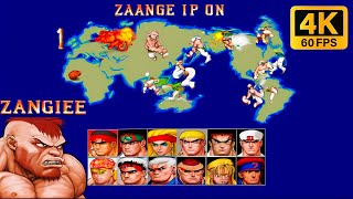 ZANGIEF ➤ Street Fighter II Champion Edition ➤ Hardest ➤ 4K 60 FPS [upl. by Najib77]