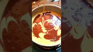 chocolateamp vanilla mixed cake cookingideas cooking [upl. by Noremac]