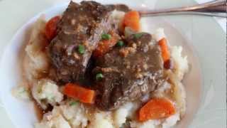 Beef Short Ribs quotSauerbratenquot  Braised Beef Short Ribs Recipe [upl. by Cobby]