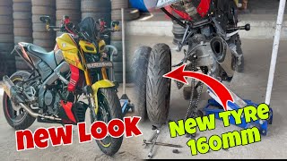 Installing MT15 Yamaha Pirelli 160120 Tyre😍 Fully modified🔥 [upl. by Itin]