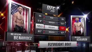 JOSEPH BENAVIDEZ VS ASKAR ASKAROV FULL FIGHT UFC 259 [upl. by Nnyleuqcaj]