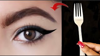 PERFECT Winged Liner in 15 sec  eyeliner kaise lagaye  eyeliner tutorial [upl. by Orgel]