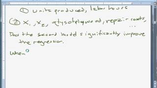 Multiple regression 5  F test for a subset of variables [upl. by Neelhtak]