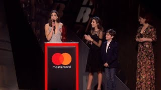 Dua Lipa wins British Breakthrough Act  The BRIT Awards 2018 [upl. by Yllehs]