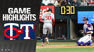 Twins vs Rangers Game Highlights 81524  MLB Highlights [upl. by Oralee]