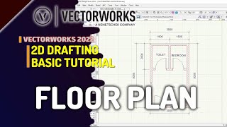 Vectorworks 2022 Basic Floor Plan Tutorial For Beginner [upl. by Ravilob]