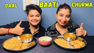 Diwali Special Dal Baati Churma Mukbang  YashalsMukbang [upl. by Medea]