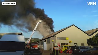 Großbrand in Heppenheimer Autowerkstatt [upl. by Aruam]