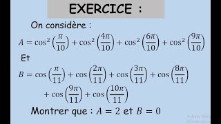 Calcul trigonométriqueExerciceTronc commun science TCSBIOF [upl. by Espy]