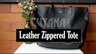 Review  Cuyana Classic Leather Zippered Tote  Adaahyaudin [upl. by Dlared]