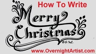 Write Merry Christmas Fancy Letters Speed Tutorial [upl. by Eentrok]