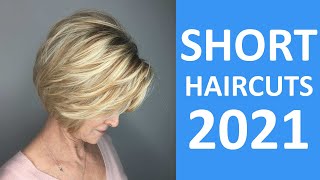 For Women 40 50 60 SHORT Haircuts 2021 [upl. by Etnasa]