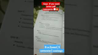 bsc zoology bsc 3years semesterpaper pdf [upl. by Leopoldeen]