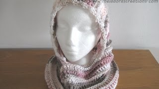 Hooded Cowl Crochet Tutorial  Riptide Hooded Cowl  Right Handed [upl. by Elleret]